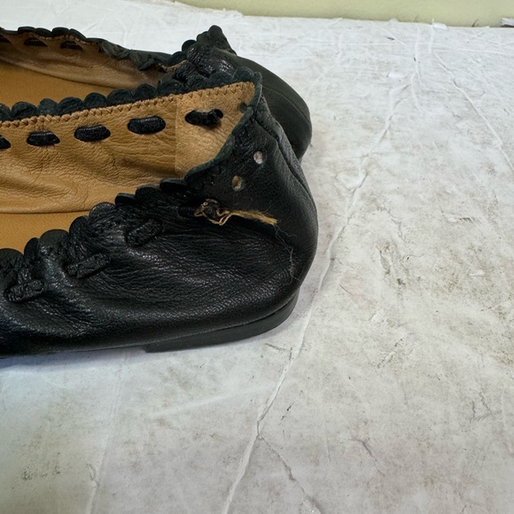 See by Chloe Jane Leather Point Toe Ballet Flats Shoes Comfort Minimalist Black - Picture 12 of 16